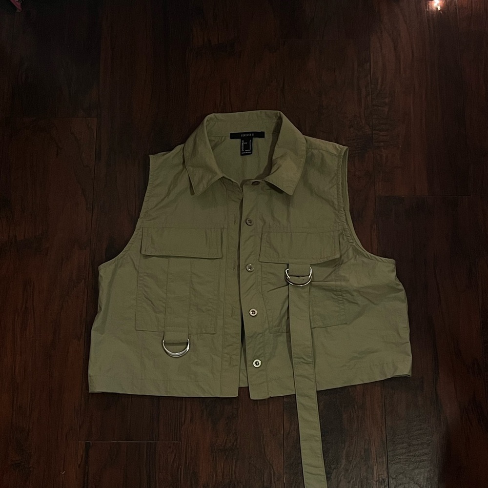 Forever 21 Olive Green Utility Vest